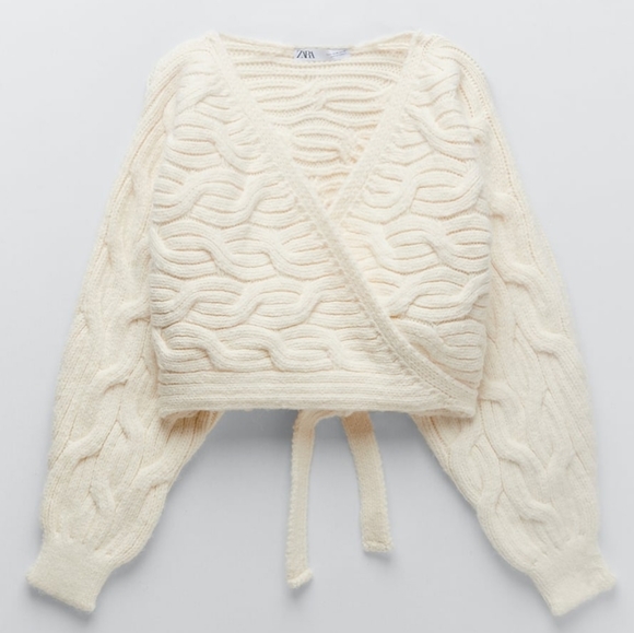 NWT ZARA | Bloggers Fave Cable Knit Sweater Jacket - Picture 13 of 16